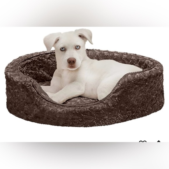Chocolate Brown Medium Pet Fur Bed - Picture 1 of 8
